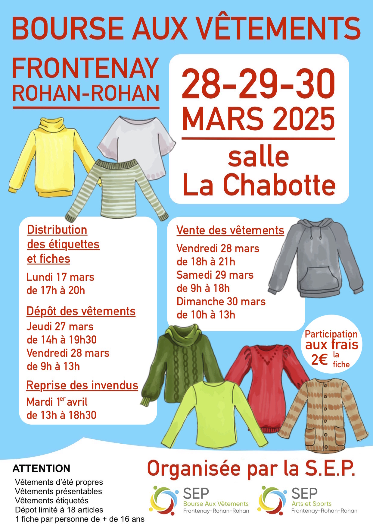 Bourse aux vêtements printemps 2025